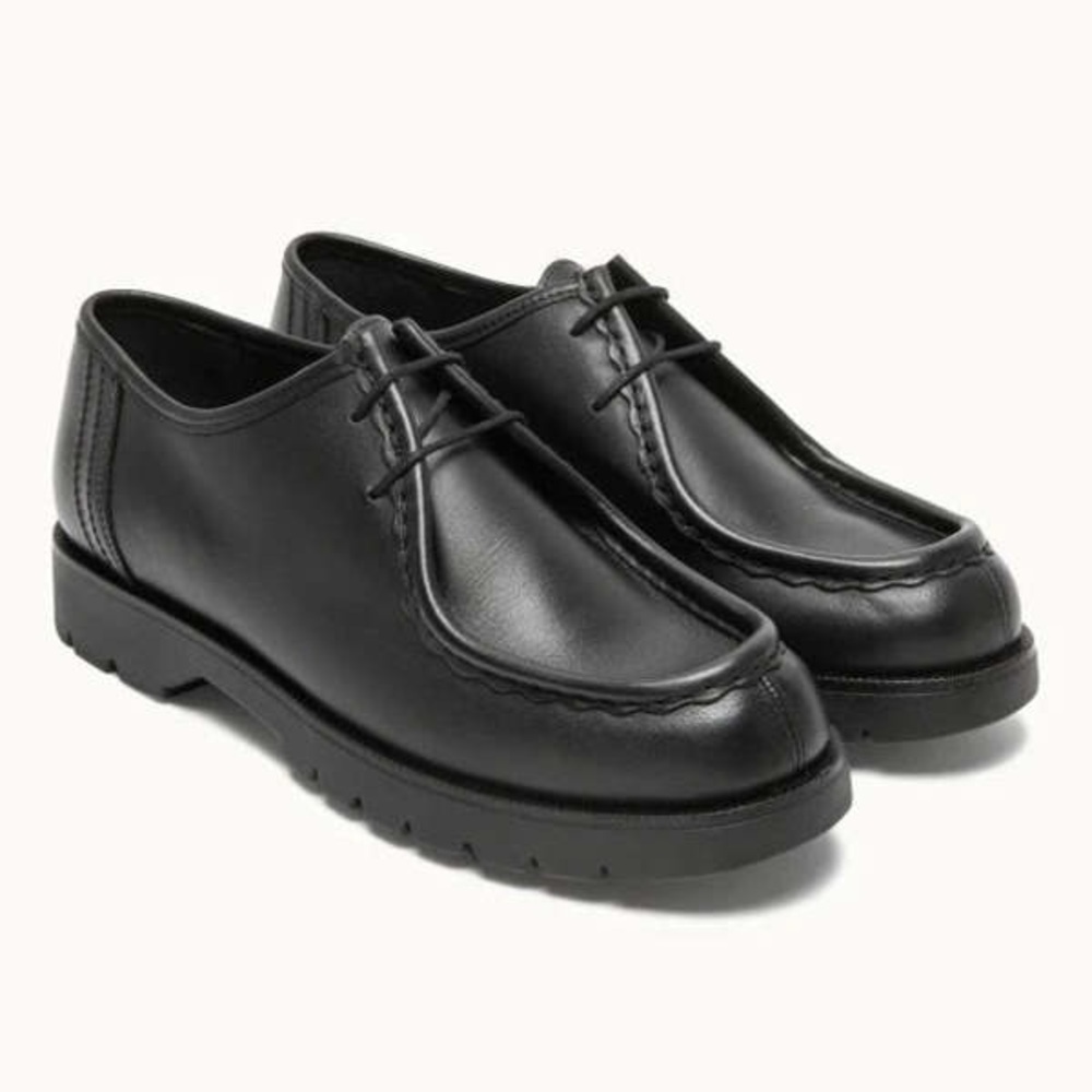 Classic Black Leather Oxfords